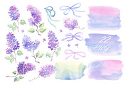 Watercolor lilac clipart png, an Illustration by Alena Kurian (Thumbnail 2 of 2)
