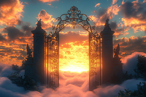 Entrance to paradise in heaven on the clouds, an Abstract Photo by AlyaAnd