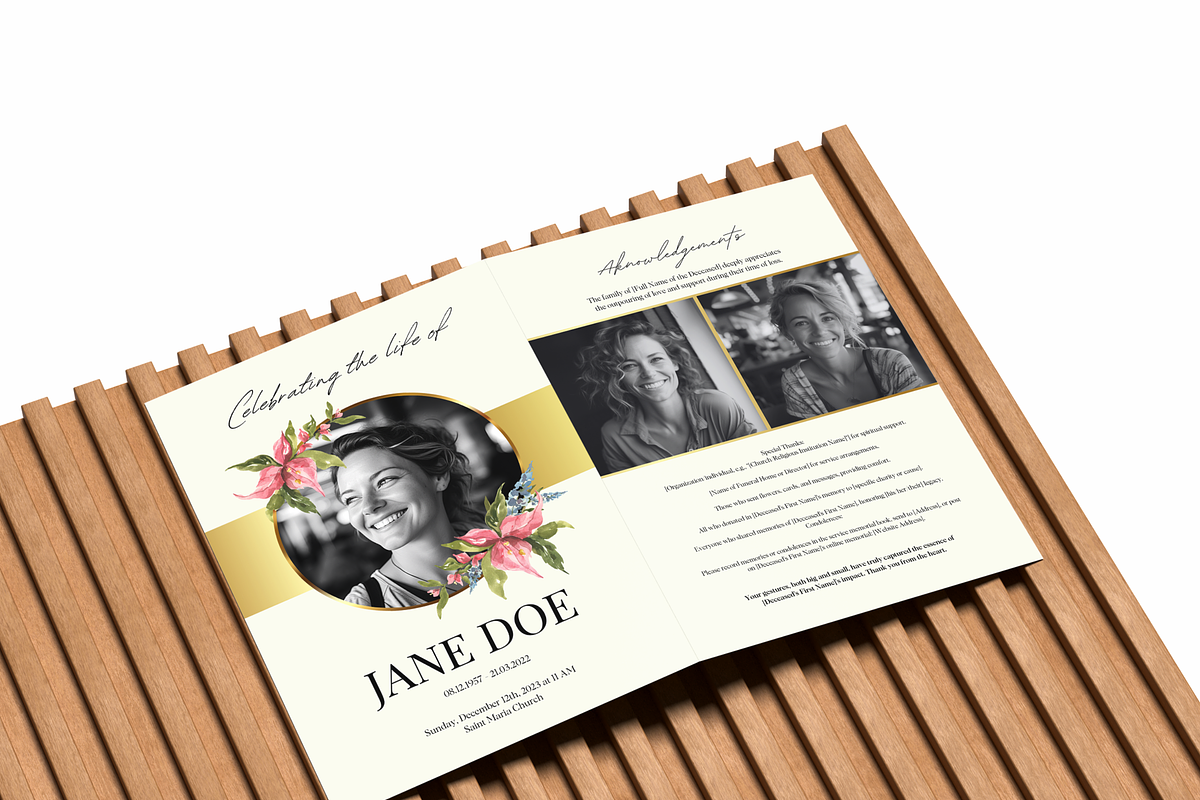 Funeral Program Template I Canva, an Invitation Template by The Social Stuff (Photo 5 of 10)