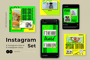 Anti Design Fashion Instagram Pack, a Social Media Template by graphicook