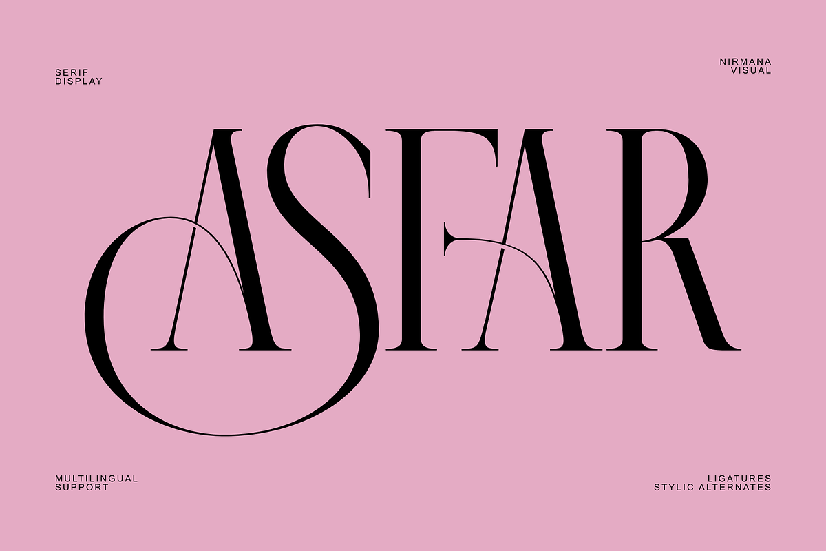 Asfar - Modern Ligatures Font, a Serif Font by Nirmana Visual (Photo 1 of 10)