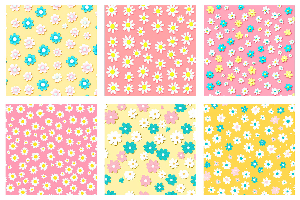 Daisy Digital Paper With Daisies, an Illustration by SinaCreation (Photo 4 of 6)