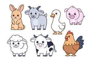 Farm animals, an Illustration by Cmeree