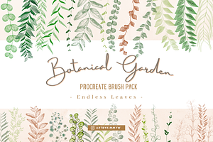 Procreate Garden Leaves Brush Pack