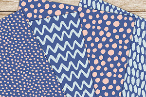 Blue And Pink Brush Patterns