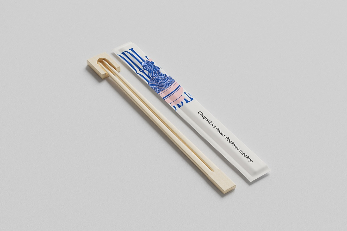 Chopsticks Paper Package Mockup, a Packaging Mockup by Momogi (Photo 3 of 6)