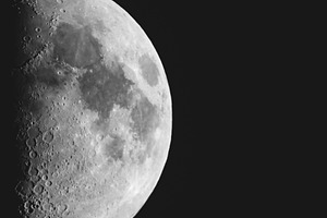 Half moon seen with a telescope