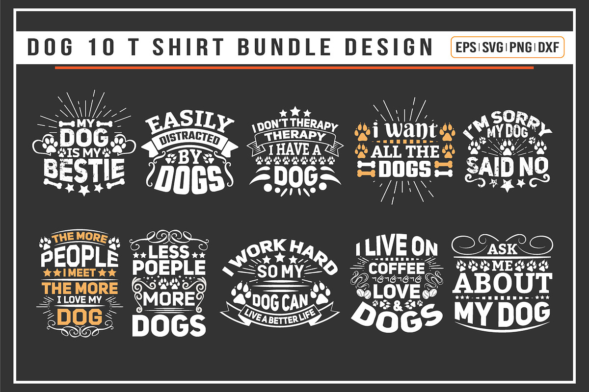 Dog qutoes t shirt design bundle, a Graphic by Uniquesvg99 (Photo 1 of 6)