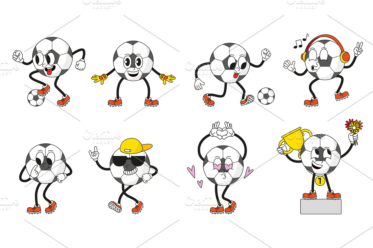 Soccer groovy character. Football, a Sport Illustration by Valerie Bodnar