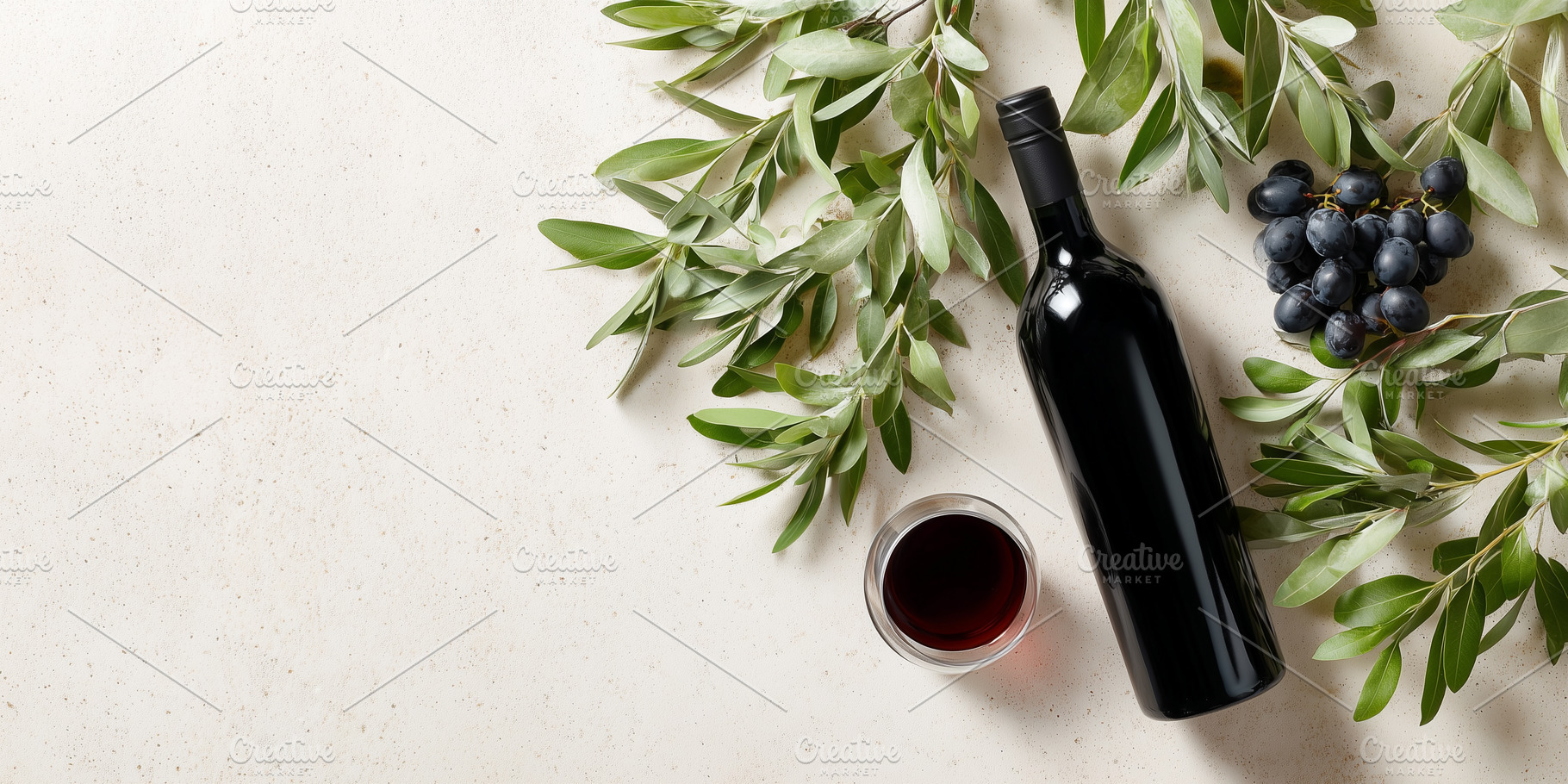 Bottle of red wine, a glass of wine,, a Food & Drink Photo by MistyDay