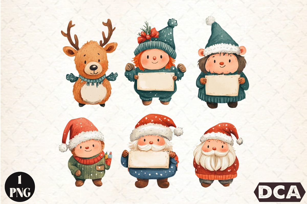 Kawaii Characters PNG, an Animal Illustration by DreamCafeArt (Photo 1 of 6)