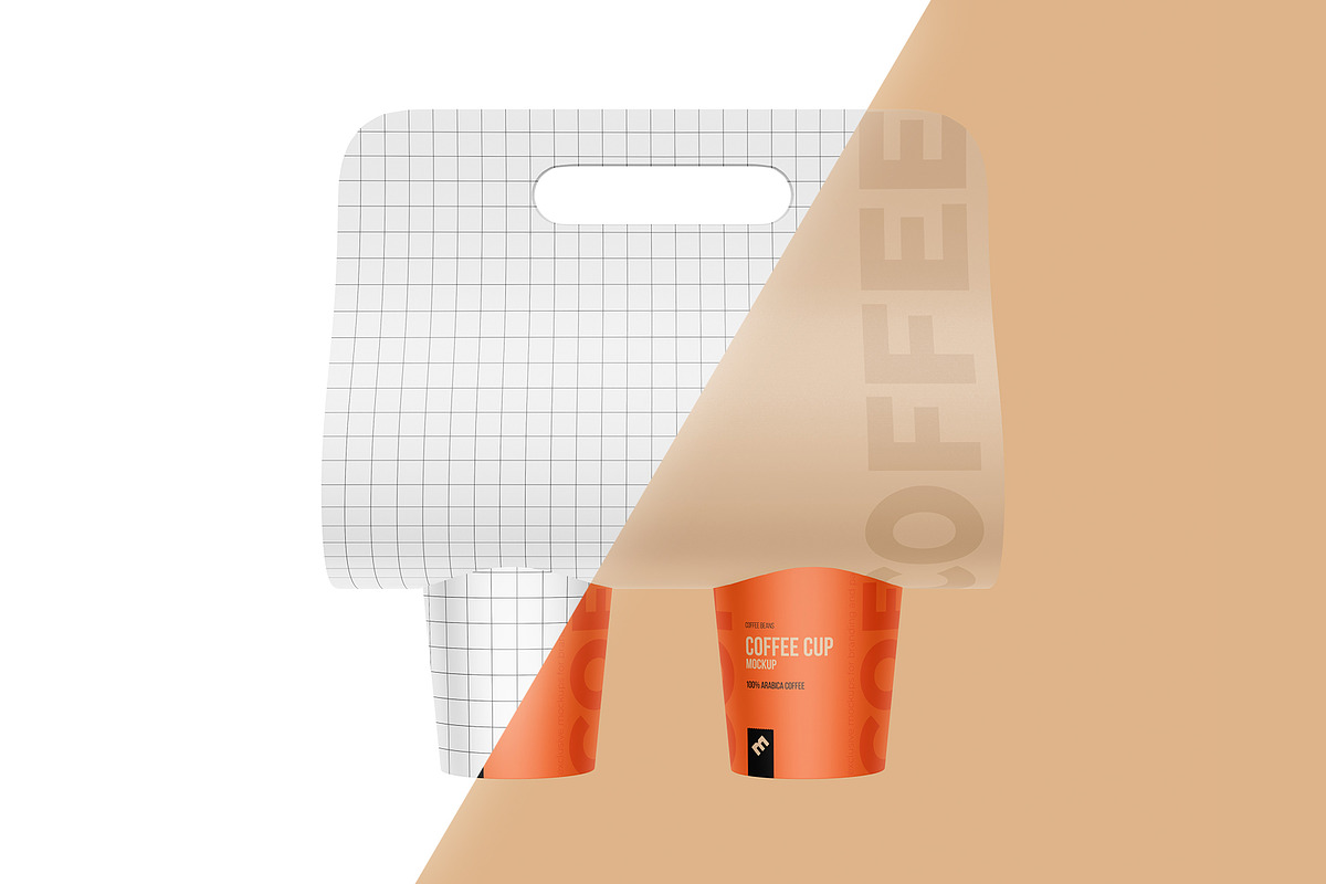 Coffee Cups Holder, Carrier mockup, a Cups & Container Mockup by easymock (Photo 7 of 13)