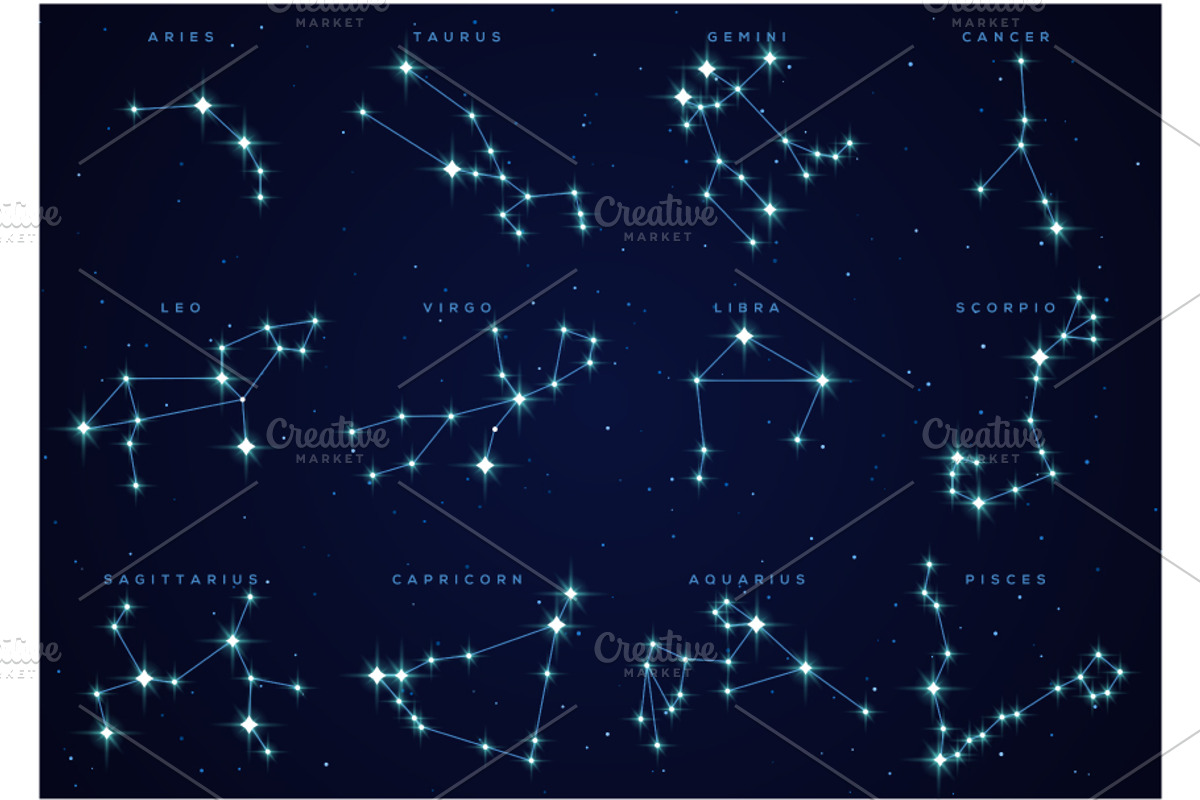 Zodiac constellations 3 maps, an Illustration by kotoffei (Photo 3 of 4)