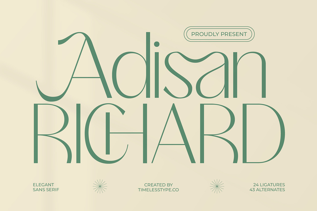 Adisan Richard Elegant Sans Serif, a Sans Serif Font by timelesstype.co (Photo 1 of 15)