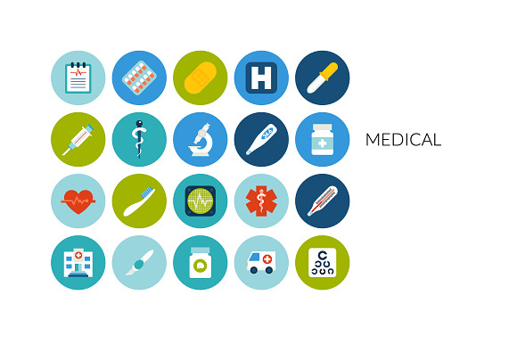 Flat icons set - Medical preview 3