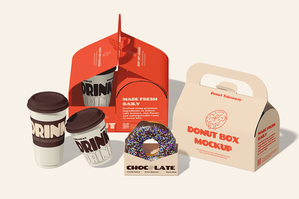Donut Box Branding Mockup, a Packaging Mockup by Permadi Creative (Photo 5 of 5)