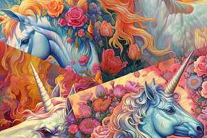 Unicorn Amidst Blossom Dream