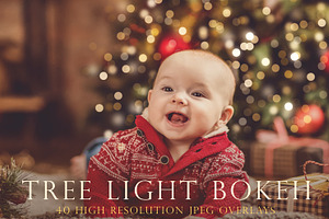 Christmas Tree Lights Bokeh Overlays