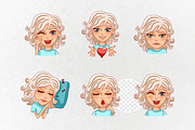 Blond girl  emotions. Avatar. Vector, a Person Illustration by VaraNa Art (Thumbnail 4 of 7)