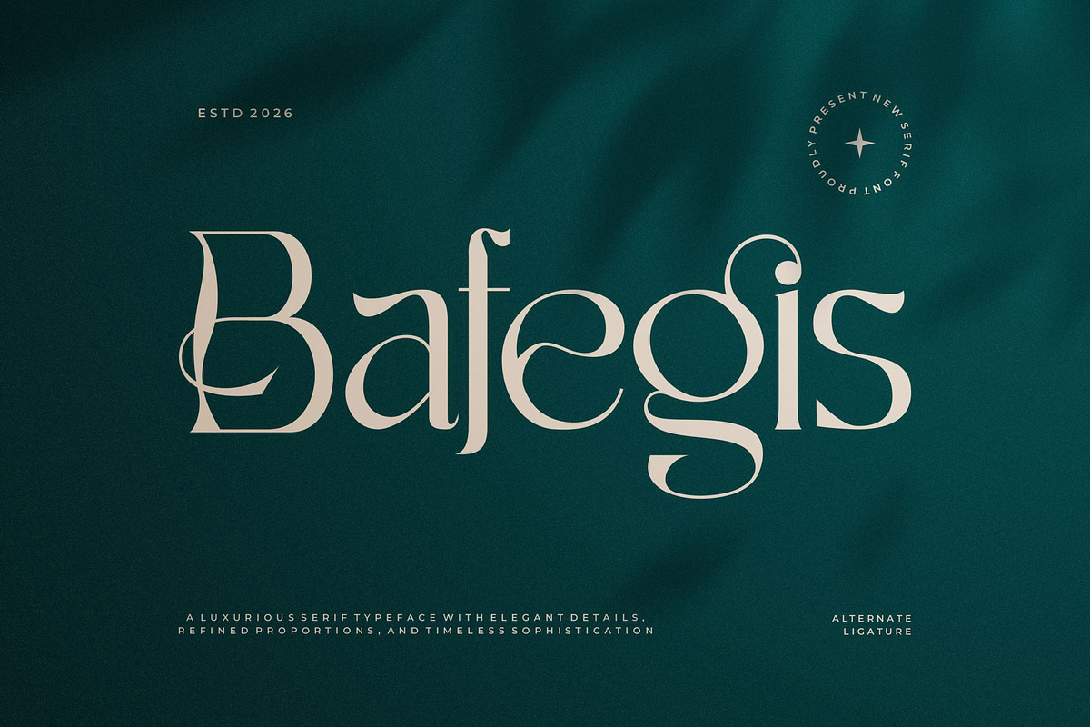 Bafegis || Elegant Serif Typeface, a Serif Font by Ermedia Studio (Photo 1 of 10)