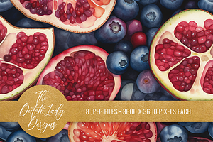 Fruit Slices Seamless Patterns