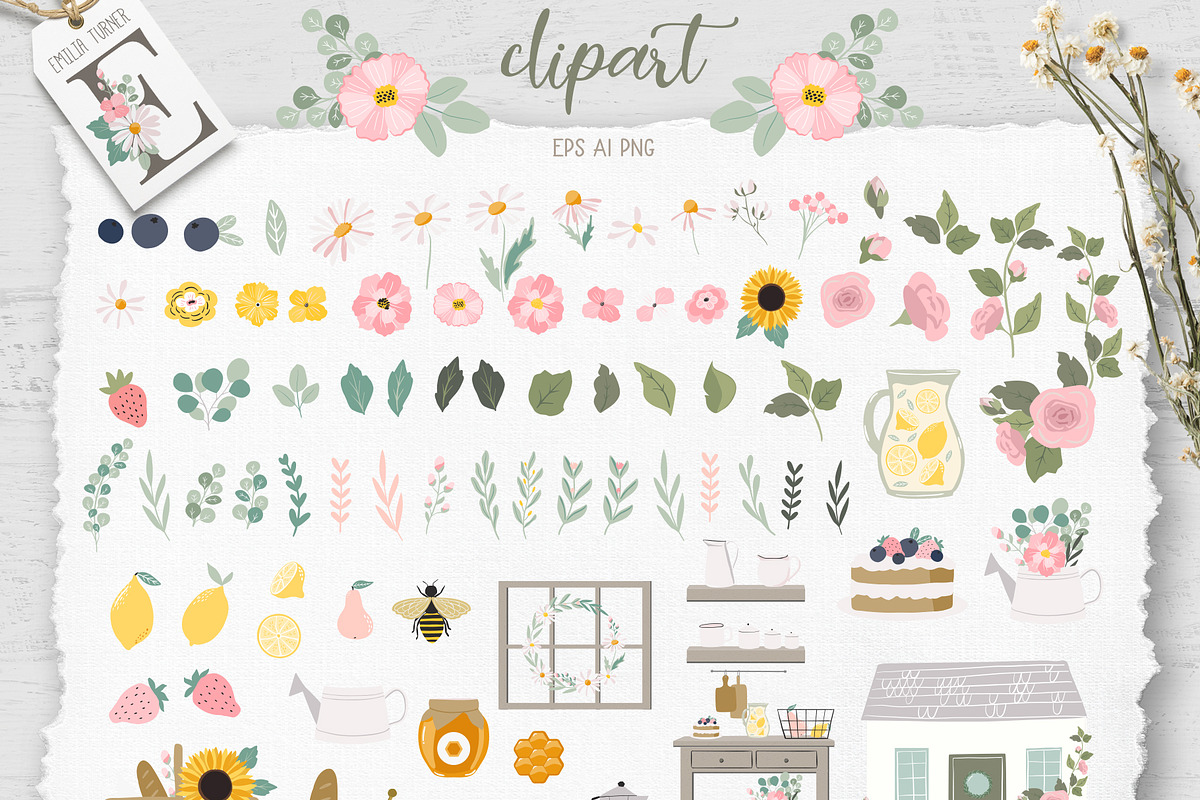 Farmhouse Summer bundle, a Texture Illustration by Cozy pattern shop (Photo 5 of 9)