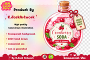 Cute Cranberry Soda Clipart PNG, a Food Illustration by K.JackArtwork (Thumbnail 3 of 4)
