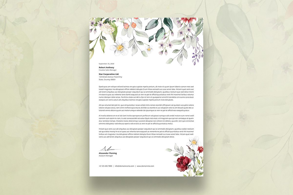 Letterhead Template, a Stationery Template by DesignDevisers (Photo 2 of 10)