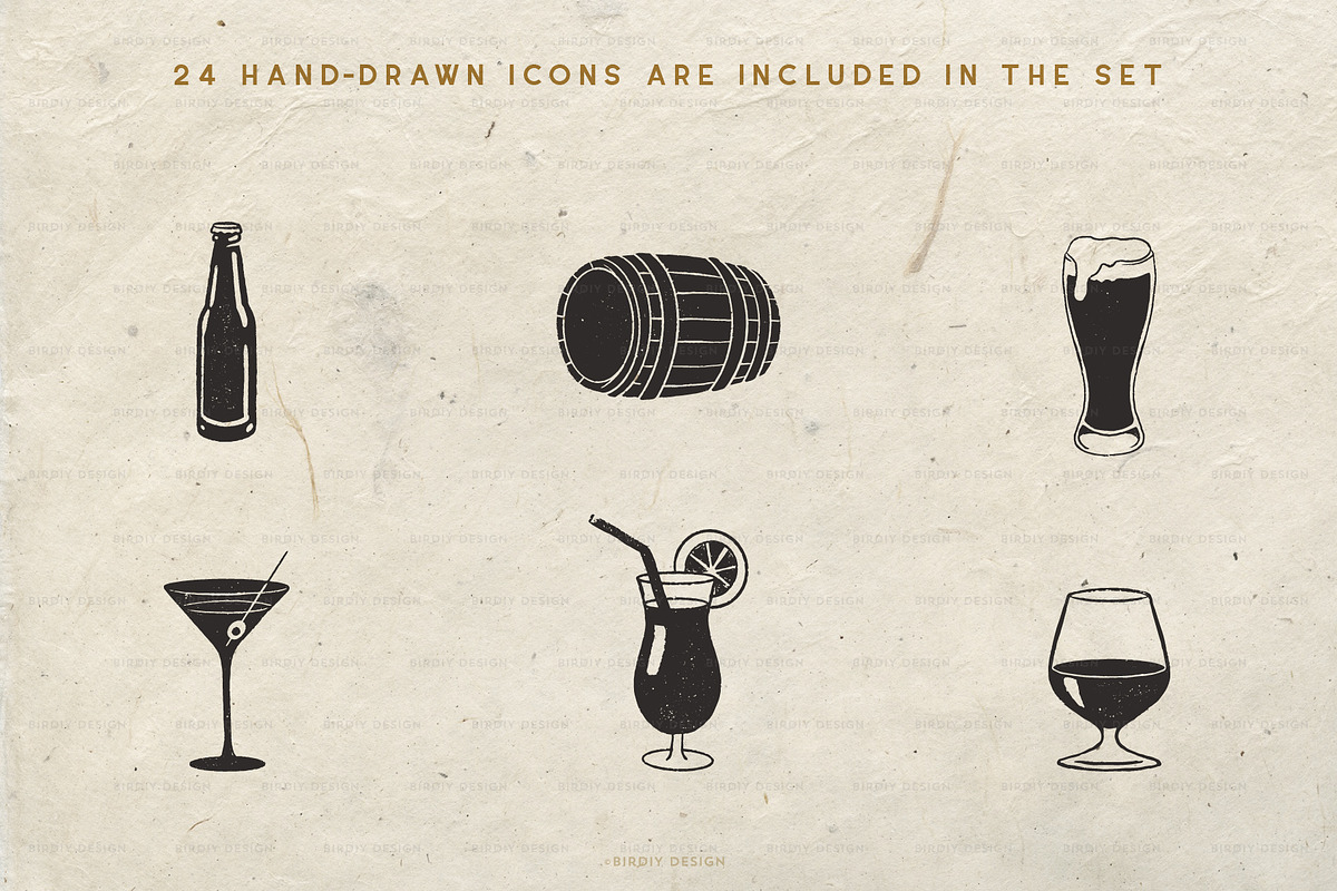 Beer, Wine & Liquor Icons, an Icon by BirDIY Design (Photo 2 of 10)