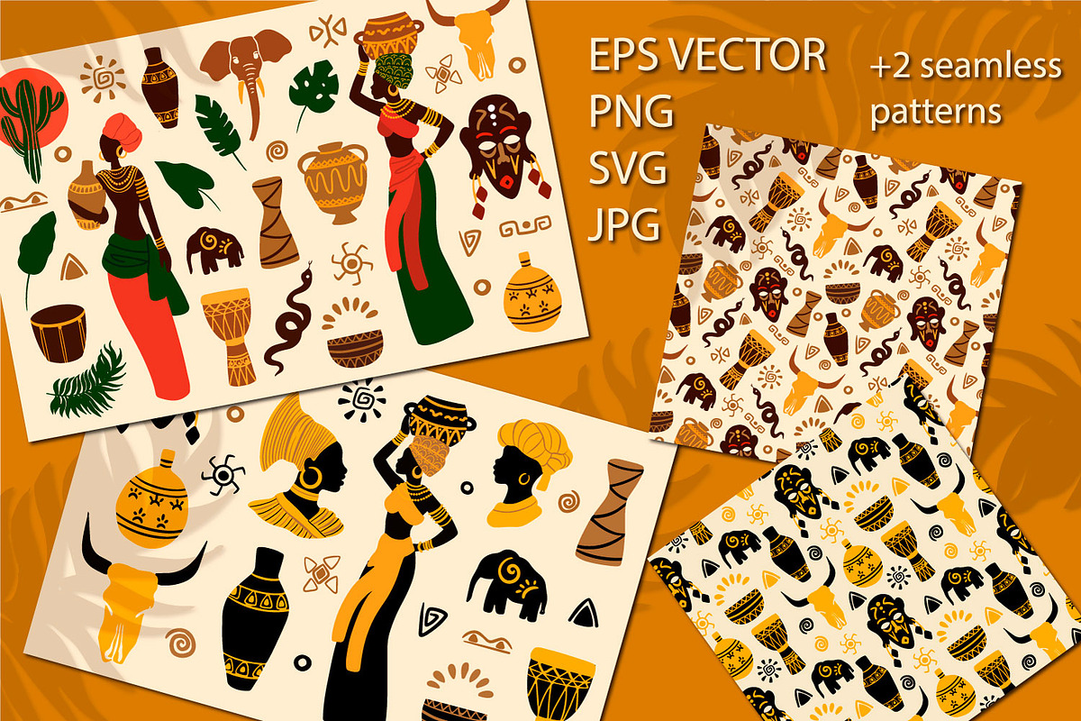 African woman and traditional ethnic, an Object Graphic by PatapovaVika (Photo 1 of 7)