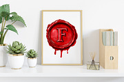 Red Wax Letter Stamp Clipart, an Illustration by Canvas Craft (Thumbnail 8 of 9)