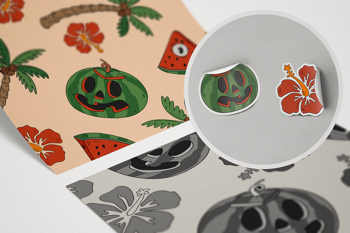 Halloween Сreepy Beach Collection, a Seasonal Illustration by Kokoshka (Photo 9 of 16)