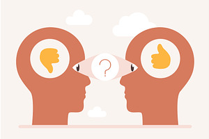 Different Perceptions Conceptual, an Illustration by Lemberg Vector