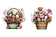 Watercolor spring flower basket PNG, an Illustration by SinaCreation (Thumbnail 9 of 11)