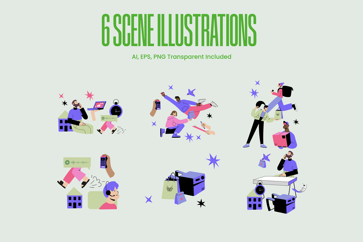Delivery Flat Characters, a Transportation Illustration by Promo Graphics (Photo 3 of 7)