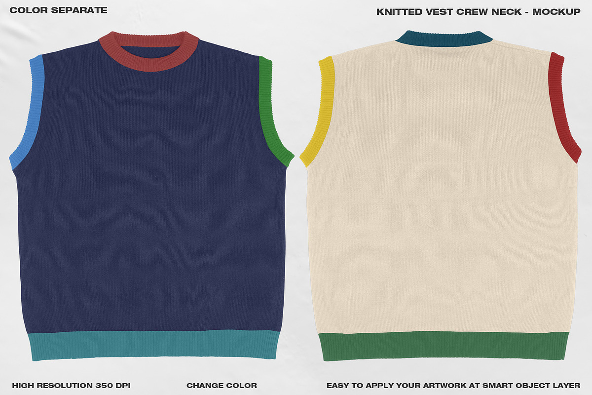 Knitted Vest Crew Neck - Mockup, a Hoody Mockup by DaldSgh (Photo 5 of 11)