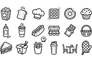 Hand Drawn Food Icon Set, an Illustration by designvectx (Thumbnail 2 of 3)