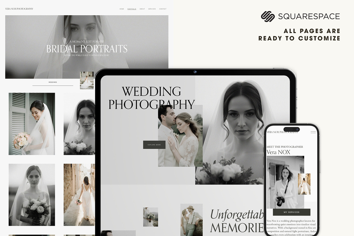 Squarespace Wedding Template, a Squarespace Template by Mockup Art Atelier (Photo 3 of 19)