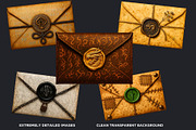 Magic Fantasy Envelopes Cliparts, an Object Illustration by ThatsDesignArt (Thumbnail 3 of 10)