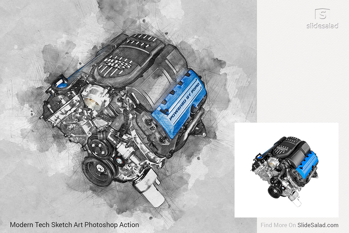Tech Sketch Art Photoshop Action, an Action Add-On by SlideSalad (Photo 8 of 49)