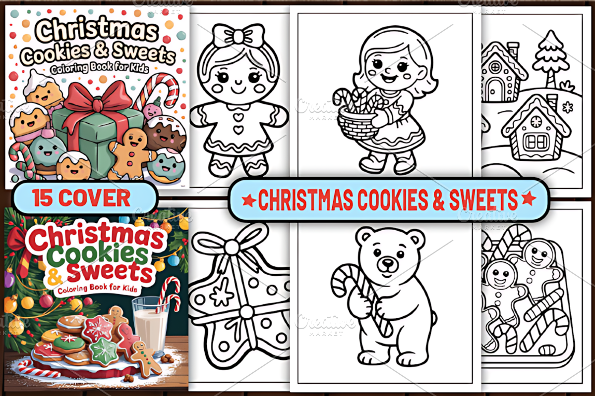 62 Christmas Cookies & Sweets Color, a Seasonal Illustration by Design Art (Photo 1 of 6)