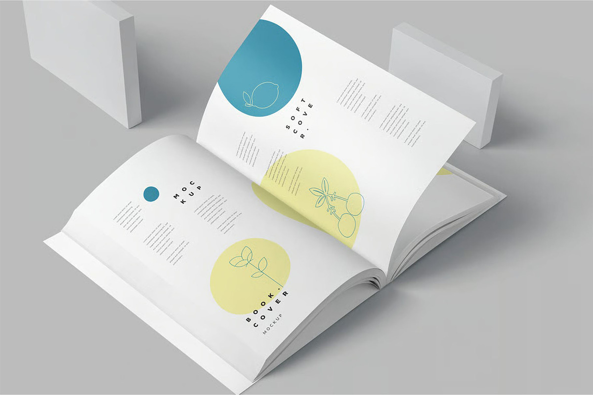 A4 A5 A6 Soft Cover Book Mockup, an Advertising Mockup by megostudi0 (Photo 1 of 2)