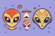 Aliens and UFO Illustration Set, a Templates & Theme by studiogstock (Thumbnail 4 of 4)