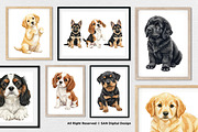 15 Bundle Watercolor Cute Dog Fluffy, an Animal Illustration by Morspective (Thumbnail 4 of 8)