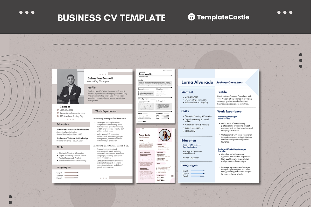 Business Curriculum Vitae Templates, a Templates & Theme by TemplateCastleStore (Photo 1 of 9)