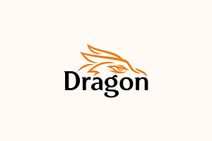 Typography Word Of Dragon Logo