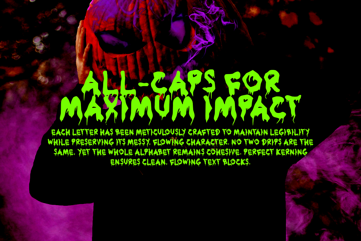 Grimooza Splatter Spooky Font, a Handwritten Font by mesuka (Photo 3 of 5)