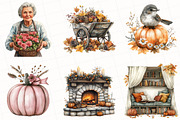 Watercolor Autumn Serenity Clipart, an Illustration by OK Design (Thumbnail 5 of 5)
