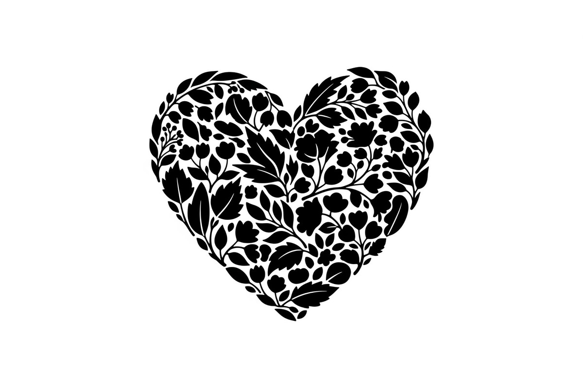 Floral Heart Silhouette Bundle, an Illustration by Designs_River (Photo 5 of 31)
