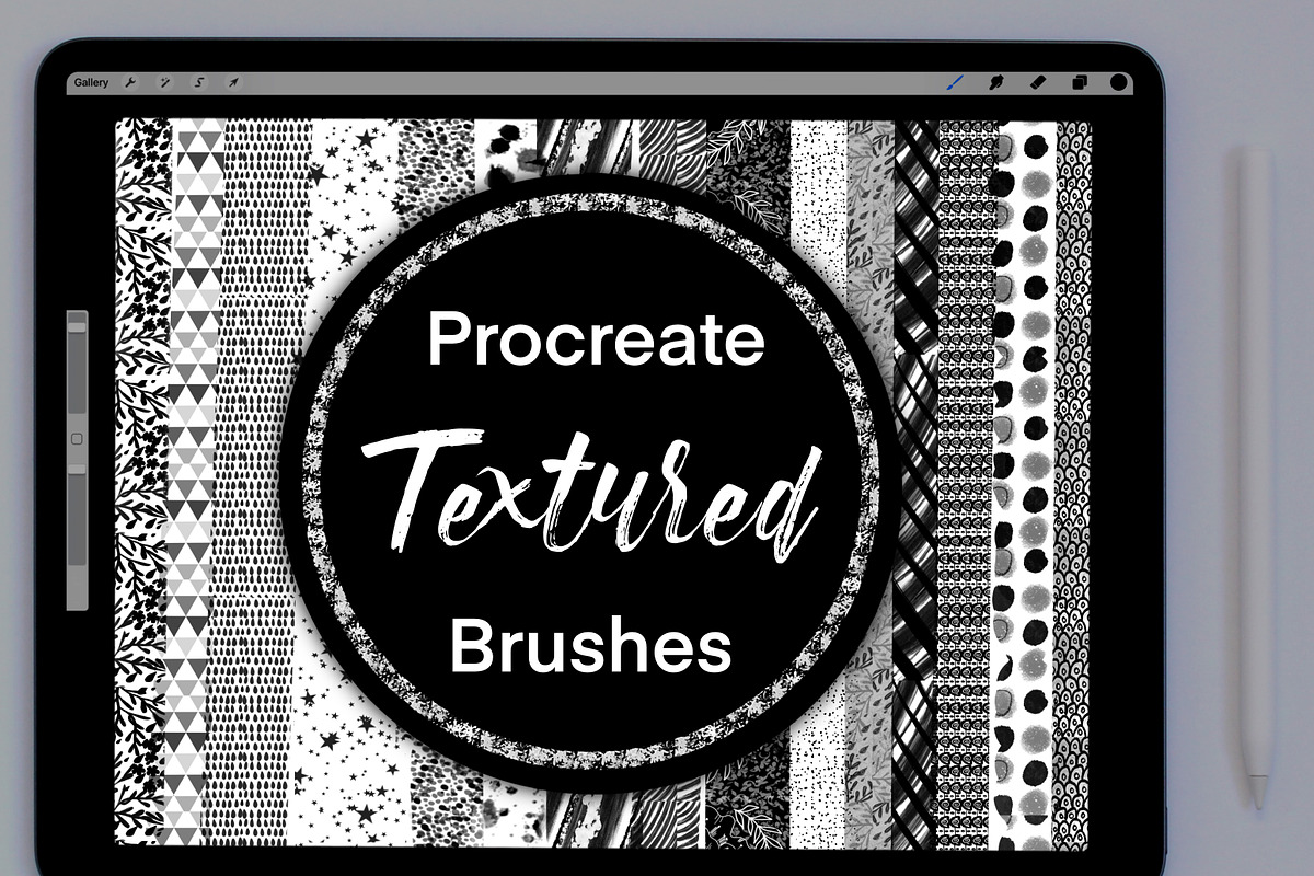 30 Procreate Textured Brushes, a Brush Add-On by Li Zamperini (Photo 1 of 8)